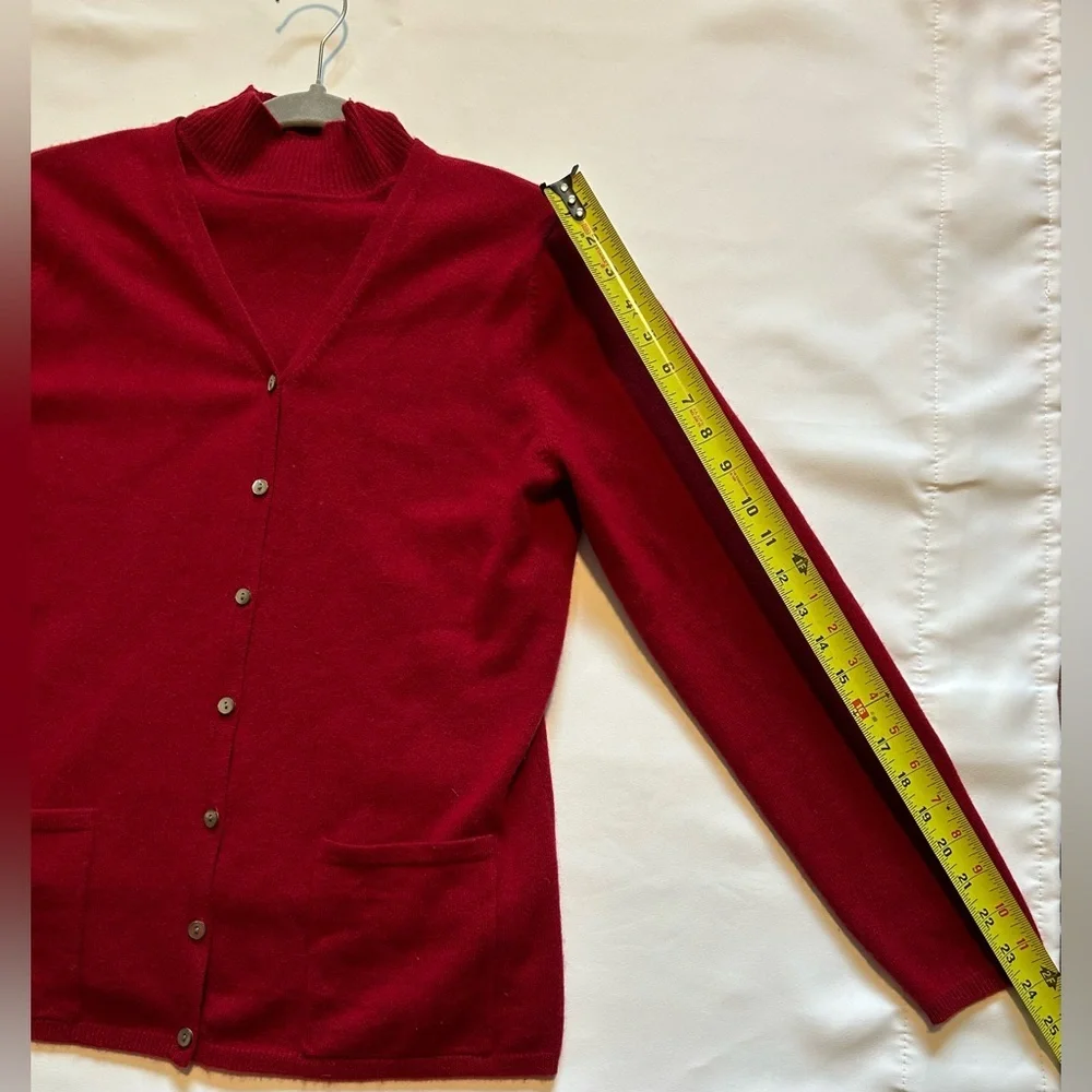 Daniel Bishop 100% Cashmere Red Twin Set size M